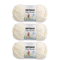 Bernat Baby Blanket Vanilla Yarn - 3 Pack of 100g/3.5oz - Polyester - 6 Super Bulky - 72 Yards - Knitting, Crocheting, Crafts & Amigurumi, Chunky Chenille Yarn (Packaging may vary) | #6 Super Bulky Yarn, 100% Polyester, Soft Baby Blanket Yarn for Crochet,