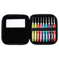 9PCS Crochet Hook Set, Knitting Tool with Extra Long Soft Grip Ergonomic Handles for Arthritic Hands Smooth Needles with PU Case