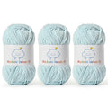 3 Pack Fluffy Chenille Yarn for Crocheting，Baby Yarn for Crocheting Soft，150g/5.28oz Velvet Amigurumi Yarn ，Fingering Weight Yarns for Crocheting Baby Blankets、DIY Craft.(3 Baby Blue) - color: 3 Baby Blue