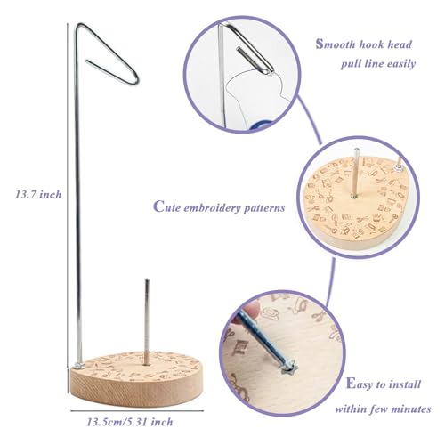 Single Cone Spool Holder and Floral Thread Cutter Tool, Thread Spool Stand Chain Piecing Rotary Tool for Sewing, Quilting