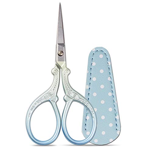 Embroidery Scissors Set with Leather Sheaths for Sewing Crafting, Art Work, Threading, Needlework DIY Tools Dressmaker Small 3.6 inch Shears Cross Stitch Knitting Scissor | Hisuper Sewing Crafting, Art Work, Threading, Needlework DIY Tools Dressmaker Smal