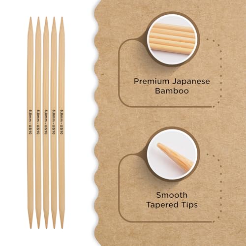 Knitter’s Pride Bamboo Luxe Double-Point Needle 8""(20cm) - US 10(6mm) - size: 6.00mm