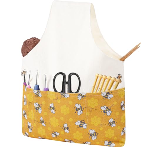 TOGETRUE Yarn Bag, Knitting Crochet Tote Bag, Yarn Storage Bag Organizer | Lightweight, Portable - color: Bees, size: Small