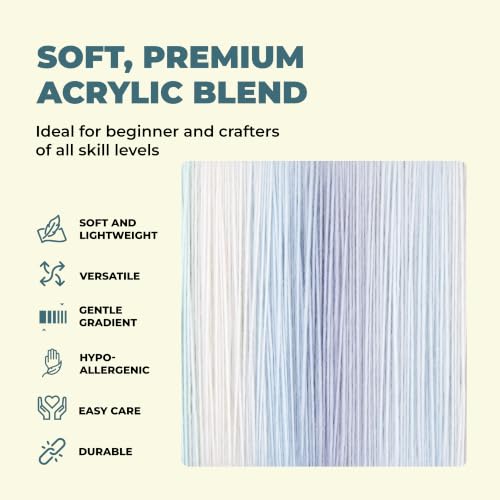 Mary Maxim Prism Yarn, Acrylic Multicolor DK Yarn, 290 Yards, Seascape | Ombre Yarn, 3 Weight, Machine Wash, For Knitting and Crochet, Create Baby Items, Blankets, Afghans, Clothing Variegated Yarn - color: Seascape