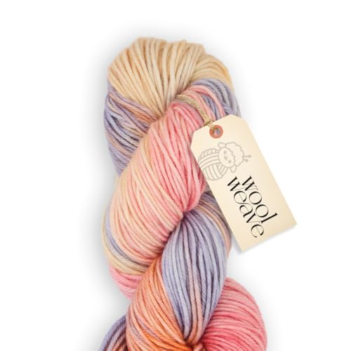 Woolweave Worsted Weight Yarn - 100% Extrafine Merino Wool Yarn for Knitting & Crocheting - Hand Dyed, Ultra-Soft & Warm - 100g Skein, 180 Yards - Machine Washable - color: Beach House