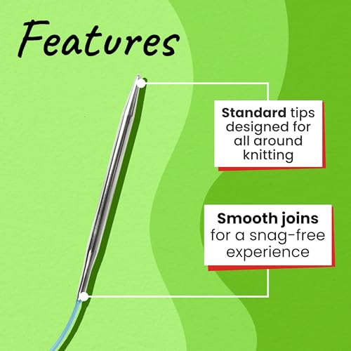 skacel by addi Turbo Circular Knitting Needles, Fixed 12 Inch (30 cm) Plated Brass Tips with Flexible Nylon Cord, 4 mm (US Size 6)