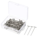 PATIKIL 1.77 Inch T-Pins, 200 Pack Stainless Steel Blocking Pin Needles for Modelling Crafts, Silver - size: 45mm