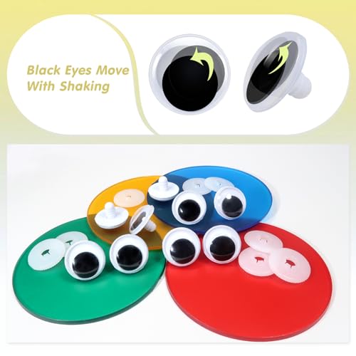 TOAOB 30pcs Wiggle Googly Eyes Plastic Safety Eyes 15mm 18mm 20mm 23mm Round Craft Eyes with Washers for DIY Arts Crafts Stuffed Animals Amigurumis Bears Dolls Making