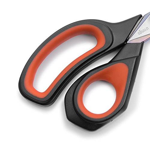 LIVINGO Fabric Scissors 8.5" Tailor Sewing Shears Professional | Forged Stainless Steel Blade, Titanium Coating, Comfortable Handle, Sewing Quilting Craft Materials - color: Black/Red, size: 8.5"