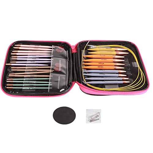 Circular Knitting Needle, 13 Pairs Interchangeable Yarn Knit Needles Crochet Hook Set DIY Craft Art Accessories with Storage Case for Women Beginner Experienced Crochet Hook Lovers