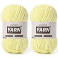 2 Packs Plush Chenille Chunky Crochet Yarn - Baby Yarn for Crocheting Soft - Velvet Yarns Knitting for Blankets Crafts - Fluffy Amigurumi Yarns 100g/131yds (2 Lemon Yellow) - color: 2 Lemon Yellow