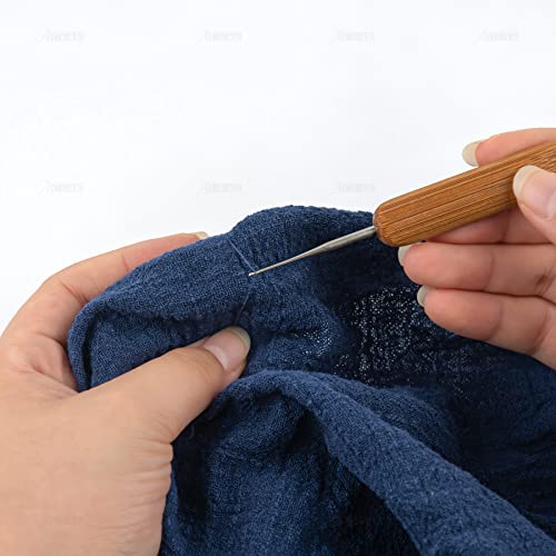 AUEAR, 3 Pack Crochet Hook Dreadlock for Hair 1 Lock Needle with Bamboo Handles Dreads Braid Craft (0.5 mm Diameter) - color: 0.5 mm, size: 3 Pack