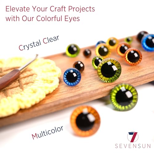 SEVENSUN 266 PCS Safety Eyes for Crocheting, Crochet Safety Eyes and Noses for Amigurumi Crochet Animals Craft Doll Eye Glasses - color: 266 pcs Assorted