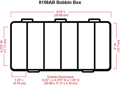 ArtBin 8156AB Large Bobbin Box, Sewing Bobbin Organizer, [1] Plastic Storage Case, Clear | Holds Bobbins and Thread, Secure Latch, Compact Portable Sewing Storage, Clear Durable Plastic - size: Large