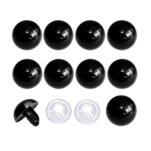 Thalinfayi 24mm Large Safety Eyes Craft Eyes for Amigurumi Crocheting | 60pcs Plastic Safety Eyes and Washers for DIY Crafts Amigurumi Stuffed Animals Handmade Projects. Tool-Free Installation - color: Black