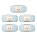 Susan's Family Combed Cotton 4 ply Yarn 5x50g-5Packs-14#Starlight Blue | 5skein pack balance 60cotton40acrylic blend Fingering Yarn Soft breathable durable crochet and knit baby blanket cardigan toy - color: 14#Starlight Blue
