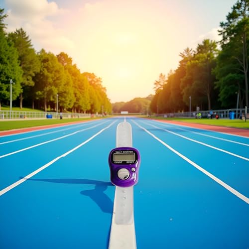 Finger Tally Counter,LED Digital,Clicker Counter,Digital Electronic Tasbeeh Counters,Handheld Number Click Counter,Electronic Counter Tally Counter,Track and Field Lap Counters (Purple)