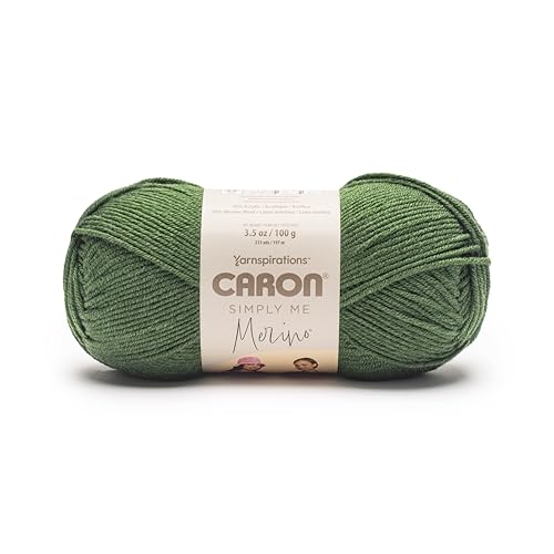 Caron Simply Me Merino Soft Yarn for Crocheting, Basil Heather, 3-Pack | #3 Light DK Yarn, 50% Merino Wool & 50% Acrylic, Soft Yarn for Crocheting, Knitting & DIY Crafts, 215yd, 100g/3.5oz per skein - color: Basil Heather