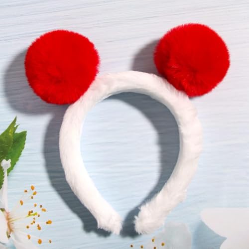 10Pcs Red 3.2Inch Faux Fur Pom Poms for Hats with Elastic Loop DIY Crafts | 10 Pack Red 3.2 Inch Fluffy Pom Poms, Removable Knitting Accessories for Keychains Shoes Scarves Gloves Bags - color: Red-10pcs-8cm