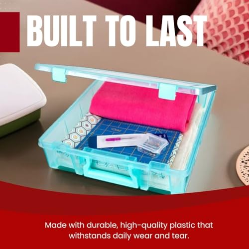 ArtBin 6955AA Super Satchel 1-Compartment Box, Art & Craft Organizer, 1-Pack, Translucent Aqua - color: Aqua, size: 1 Pack