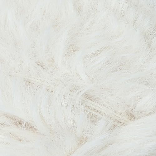 Estako Fur, 100% Polyester Faux Fur Yarn, Super Chunky, White, 4-Pack | soft, fluffy, furry, fuzzy, plush, 400 g, 284 yds, teddy bears, pom poms, amigurumi, 8-10 mm needles - color: 40111 - White, size: 4 Skeins