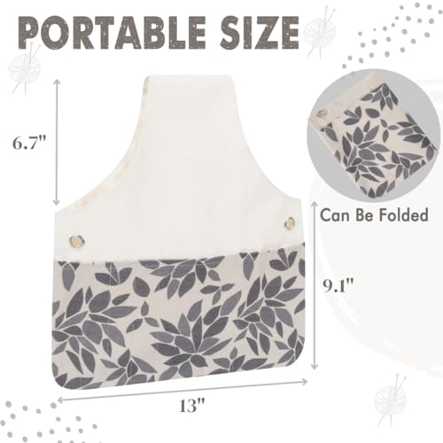 TOGETRUE Yarn Bag, Knitting Crochet Tote Bag, Yarn Storage Bag Organizer | Lightweight, Portable - color: Leaves, size: Small