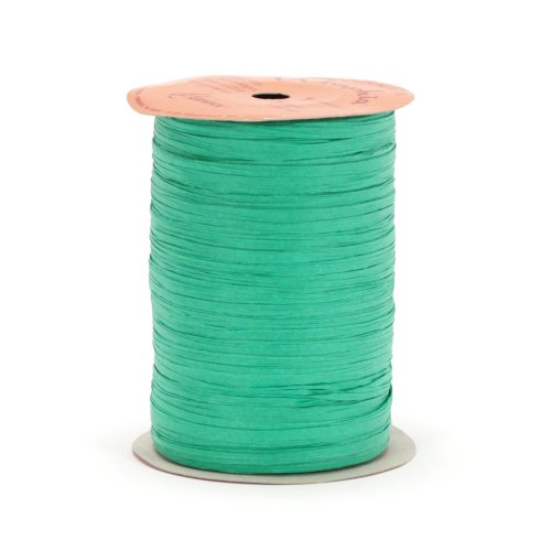 Berwick Offray Matte Teal Raffia Ribbon, 1/4'' Wide, 100 Yards - color: ['Kelly Green']