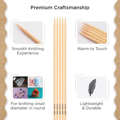 Knitter’s Pride Bamboo Luxe Double-Point Needle 8""(20cm) - US 0(2mm) - size: 2.00mm