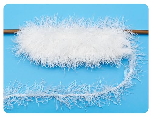 (23 Colors Available) Yusarinl Eyelash Yarn Fluffy 100% Polyester 3,35oz 130 Yards, Fun Fur Yarn for a Border, toy's Hair or Beard-Black - color: Black, size: 1 Skein