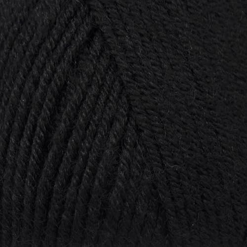Estako Star-DK Soft Yarn for Crocheting, DK Weight 3, 4-Pack, Black | 75% acrylic 25% wool, 4 skeins, 400 g, 1224 yds, amigurumi, granny squares, socks, beanies, mittens, plush toys - color: 30978 - Black, size: Pack of Four