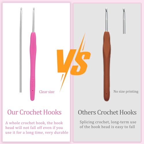 2.25 mm Crochet Hook, Ergonomic Handle for Arthritic Hands, Extra Long Knitting Needles for Beginners and Crocheting Yarn (2.25 mm) - size: 2.25mm