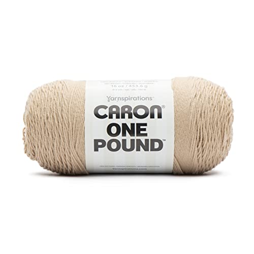 Caron One Pound Soft Yarn for Crocheting & Knitting, Lace, 2-Pack | #4 Worsted Medium, Soft 100% Acrylic Yarn for Crochet, Knitting, Blankets and Crafts, 812yds, 453.6g/16oz per skein - color: Lace, size: 2 Pack