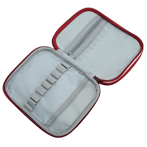 Crochet Bag, Portable Large Capacity Double Layer 600D Oxford Cloth Knitting Bag with Sturdy Zipper Closure, for Storing Scissors Stitch Marker Tape and More