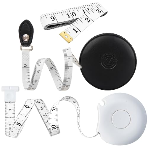 Tape Measure Body Measuring Tape 80inch/205cm Lock Pin Retract Tape Measure for Tailor Fitness Clothes Sewing Handcrafts Weight Loss Body Measurement - color: White,Black,White