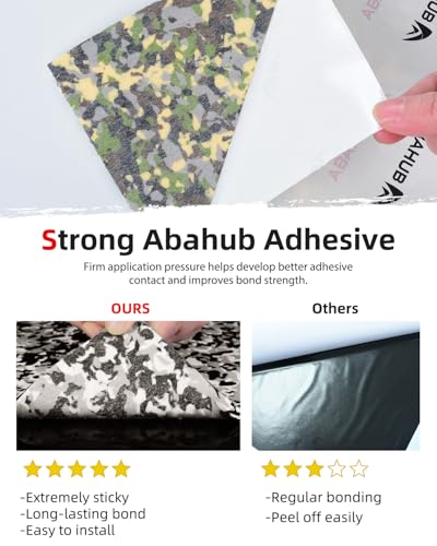 Abahub EVA Foam Boat Flooring Brushed Pattern Marine Decking Sheet | with Self-Adhesive Carpet for Motor boats Kayak Surfboard SUP RV Floor 96''x16''/47'' - color: Camo Black, size: 96''L x 47''W