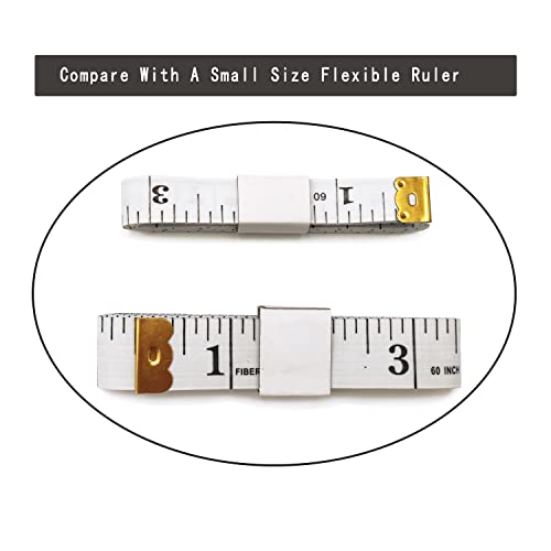 3 Pack Soft Measuring Tape for Body ,Double Scale Fabric Craft Tape Measure Sewing Tailor Cloth Flexible Ruler for Weight Loss 60 inch/150cm,White