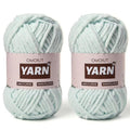 2 Packs Plush Chenille Chunky Crochet Yarn - Baby Yarn for Crocheting Soft - Velvet Yarns Knitting for Blankets Crafts - Fluffy Amigurumi Yarns 100g/131yds (2 Pale Cyan) - color: 2 Pale Cyan