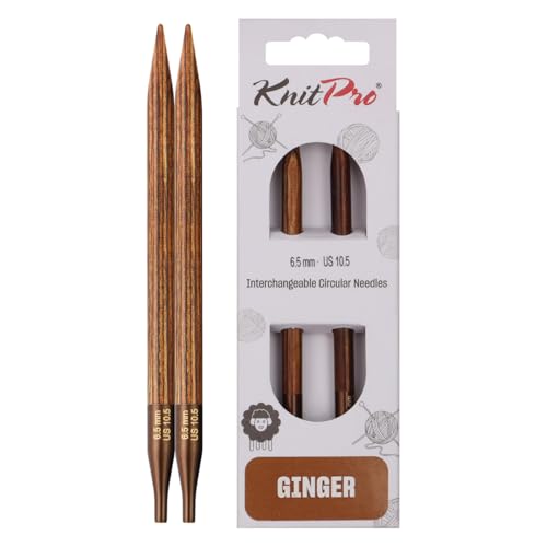 KnitPro Ginger Interchangeable Circular Needles 5" (13cm) | US Size 10.5 (6.5mm) - size: US 10.5 (6.5mm)