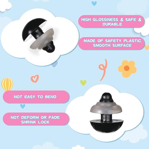 320Pcs Safety Eyes for Crocheting Amigurumi 14mm Craft Doll Eyes | Crochet Animals with Washers, Stuffed Animal Eyes for Plush Dolls Bear Doll Making Supplies - size: 14mm