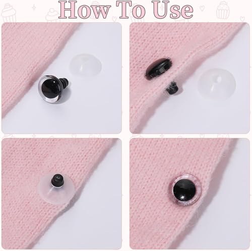MUCUNNIA 20pcs 45mm Clear Moon Safety Eyes for Crocheting With Washers Clear Safety Eyes for Amigurumi 3D Large Crochet Safety Eyes Clear Safety Eyes for Painting Teddy Bear Crochet Toy Christmas Deco - size: 45mm