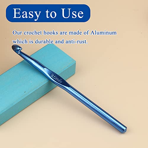 Iuuidu 9mm Aluminum Crochet Hook, Smooth Crochet Needles | Crochet Hooks for Arthritic Hands, Knitting Needles for Yarn Craft, Great Handmade DIY Present for Friends, Random Color - color: Aluminum Crochet Hook, size: 9.0mm