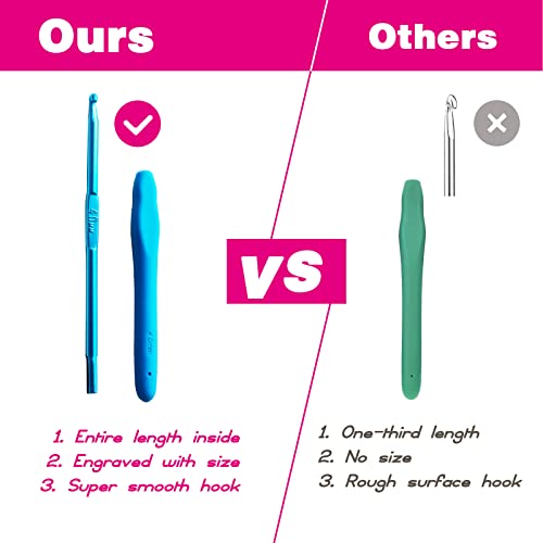 YOJOB 2-Pack Size G / 4mm, 7/4.5mm Crochet Hooks, Ergonomic Crochet Hook | Super Smooth Knitting Needles with Soft Rubber for Beginner and Advanced (4.0mm, 4.5mm) - size: 4mm, 4.5mm