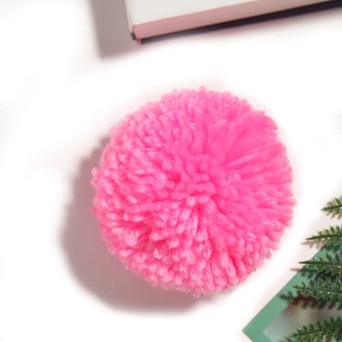 XFYUZR 12PCS Large Yarn Pom Poms for Hats 8CM-3INCH Yarn Fluffy Pompoms Balls for Handmade Craft Christmas Party Decoration Accessories(Hot Pink) - style: Hot Pink