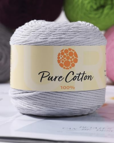 4pk Premium 100% Pure Cotton Yarn (400 Grams) Soft, Breathable, and Versatile Medium Worsted Weight (25 Dark Gray) - color: 25 Dark Gray