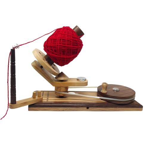 Hand Operated Yarn Ball Winder | Swift, Yarn, Wool, and String Holder| Knitting & Crochet Accessories Galaxy Indiacraft - color: Winder Brown Multi