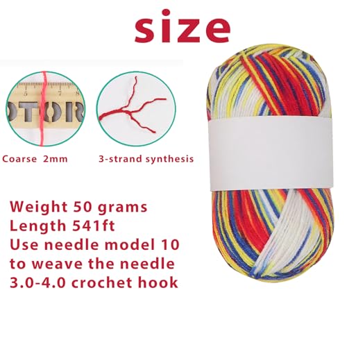 Threads for Knitting Yarn Crochet Yarn Rainbow for Crocheting Knitting Projects(Dazzling Red) - color: Dazzling Red