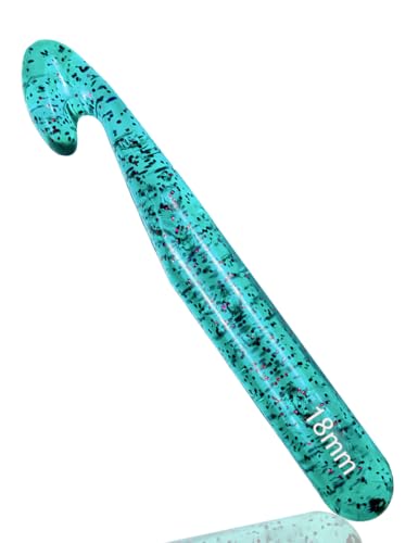 Weabetfu 18mm Large Crochet Hook,Huge Crochet Hooks for Chunky Yarn,Ergonomic Knitting Giant Crochet Needles,Big Crochet Hooks for Knitting Yarn Carpet Scarf Wool Roving, Green - color: Green, size: 18mm