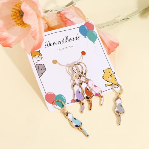 DoreenBeads Stitch Markers for Crocheting and Knitting | Alloy Enamel Crochet Marker Crochet Gifts for Knitting Weaving Sewing Accessories Quilting Jewelry Making - color: On Cat's Back