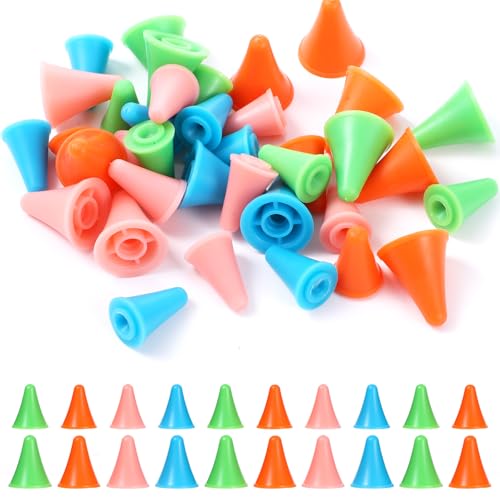 40Pcs Knitting Needle Stoppers, Colorful Plastic Knitting Needle Point Protector for Knitting Sewing DIY Art, 2 Sizes Needle Tip Cap Include 20 Small and 20 Large, Knitting Accessories