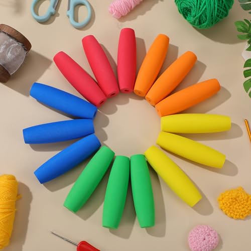 15Pcs EVA Crochet Hook Grip Sleeves Anti Slip Handle Covers for Knitting Crochet Craft Home Travel Use